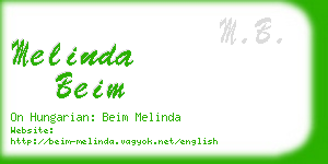 melinda beim business card
